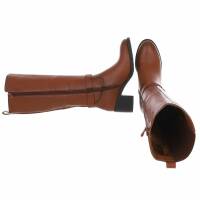 Damen High-Heel Stiefel - camel