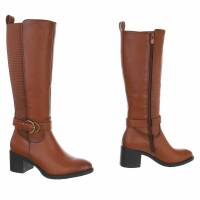 Damen High-Heel Stiefel - camel