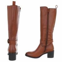 Damen High-Heel Stiefel - camel