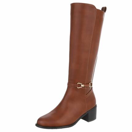 Damen High-Heel Stiefel - camel
