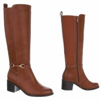 Damen High-Heel Stiefel - camel