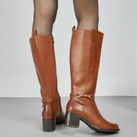 Damen High-Heel Stiefel - camel