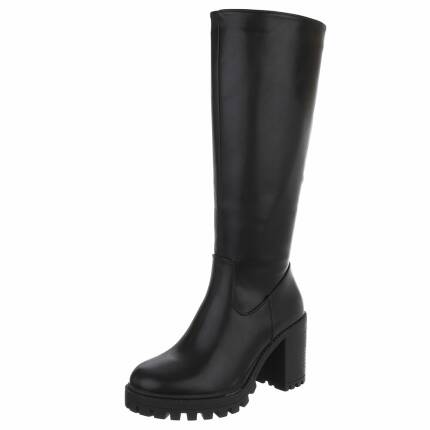 Damen High-Heel Stiefel - blackpu