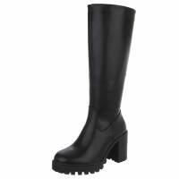 Damen High-Heel Stiefel - blackpu