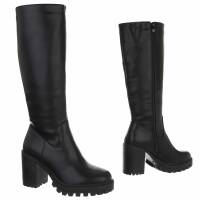 Damen High-Heel Stiefel - blackpu