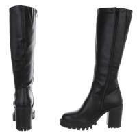 Damen High-Heel Stiefel - blackpu