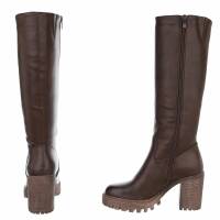 Damen High-Heel Stiefel - brownpu