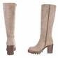 Damen High-Heel Stiefel - khakisuede