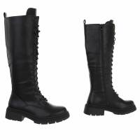 Damen Schnürstiefel - blackpu