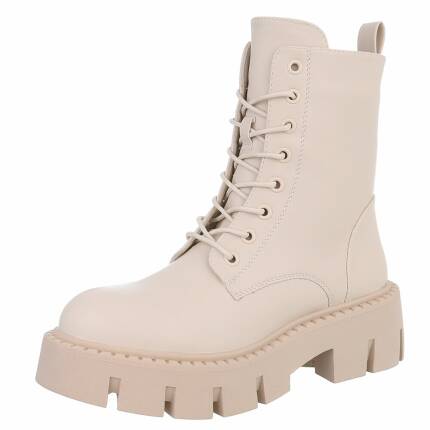 Damen Schnürstiefeletten - beigepu