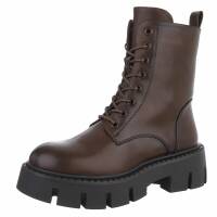 Damen Schnürstiefeletten - brownpu