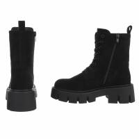 Damen Schnürstiefeletten - blacksuede