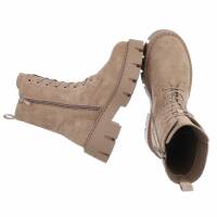 Damen Schnürstiefeletten - khakisuede