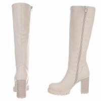 Damen High-Heel Stiefel - beigepu