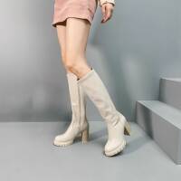 Damen High-Heel Stiefel - beigepu