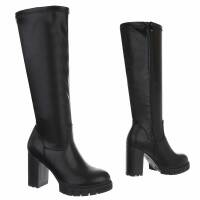 Damen High-Heel Stiefel - blackpu