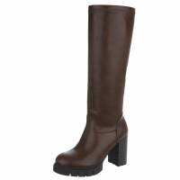 Damen High-Heel Stiefel - brownpu