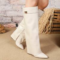 Damen High-Heel Stiefel - beige