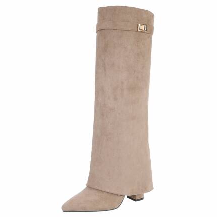 Damen High-Heel Stiefel - khaki