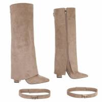 Damen High-Heel Stiefel - khaki