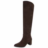Damen Overknee-Stiefel - brownsuede