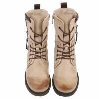 Damen Schnürstiefeletten - beige