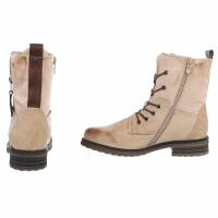 Damen Schnürstiefeletten - beige