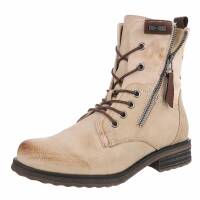 Damen Schnürstiefeletten - beige