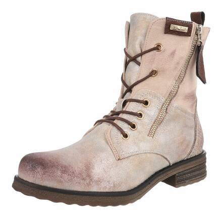 Damen Schnürstiefeletten - gold