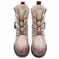 Damen Schnürstiefeletten - gold