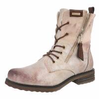 Damen Schnürstiefeletten - gold