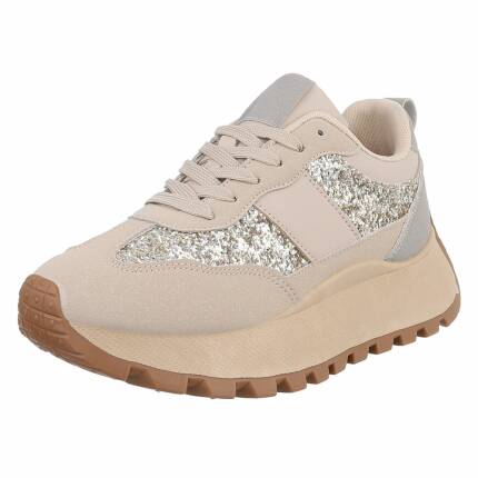 Damen Low-Sneakers - beige