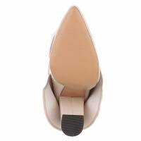 Damen High-Heel Stiefeletten - beige