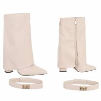 Damen High-Heel Stiefeletten - beige