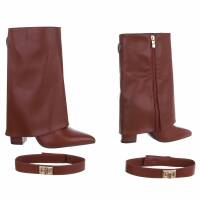 Damen High-Heel Stiefeletten - wine
