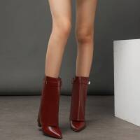 Damen High-Heel Stiefeletten - wine