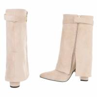 Damen High-Heel Stiefeletten - beige