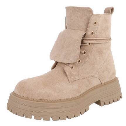 Damen Schnürstiefeletten - beige