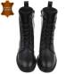 Leder Damen Schnürstiefeletten - black