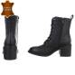 Leder Damen Schnürstiefeletten - black