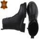Leder Damen Schnürstiefeletten - black