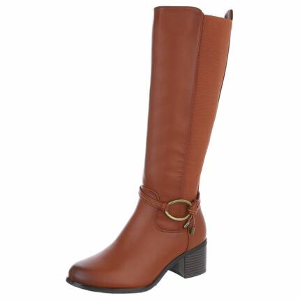 Damen High-Heel Stiefel - camel