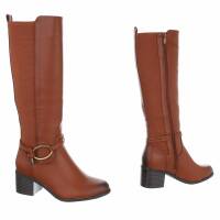 Damen High-Heel Stiefel - camel