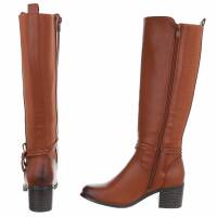 Damen High-Heel Stiefel - camel