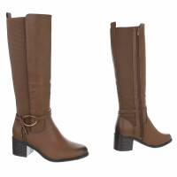 Damen High-Heel Stiefel - khaki