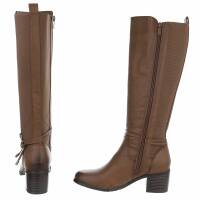 Damen High-Heel Stiefel - khaki