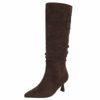 Damen High-Heel Stiefel - brownsuede