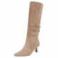 Damen High-Heel Stiefel - khakisuede