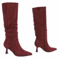 Damen High-Heel Stiefel - winesuede