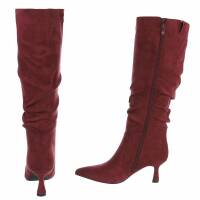 Damen High-Heel Stiefel - winesuede